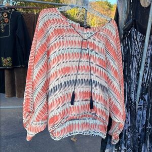 Sanctuary Orange and Navy Blouse